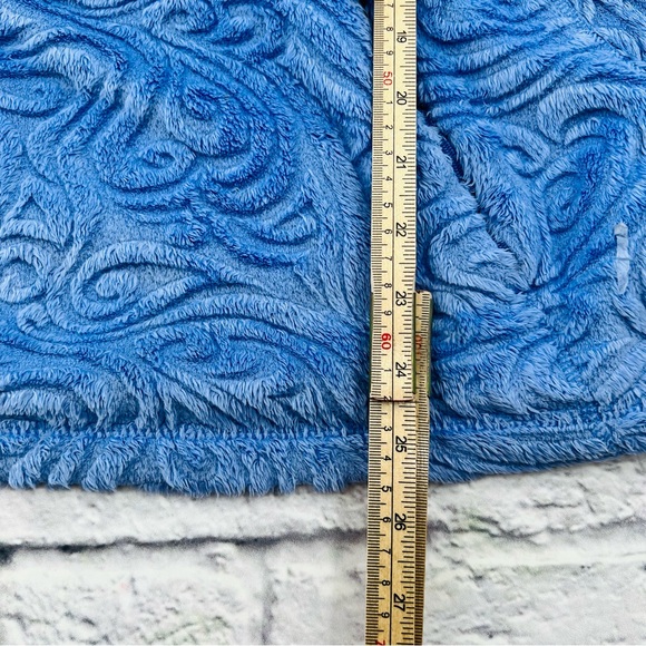 Athleta 1/2 Zip Textured Plush Pullover Sweatshirt Large Blue Soft Cozy - Picture 7 of 10